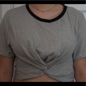 Forever 21 - Cropped Striped T-Shirt